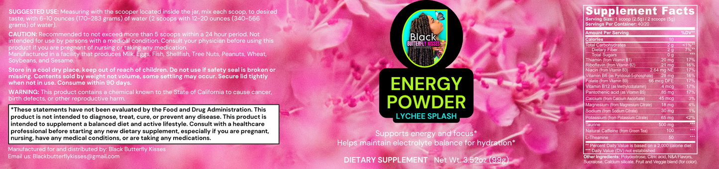 Energy Powder (Lychee Splash Energy)
