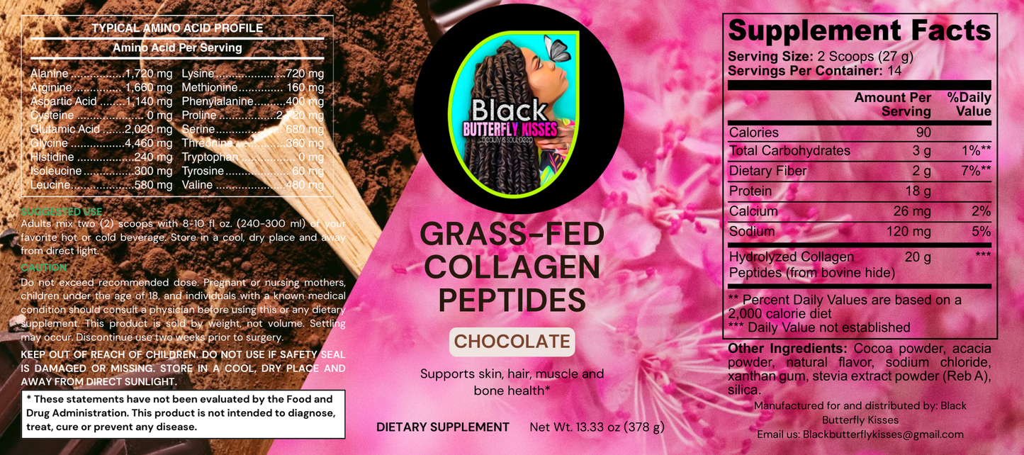 Grass-Fed Collagen Peptides Powder (Chocolate)